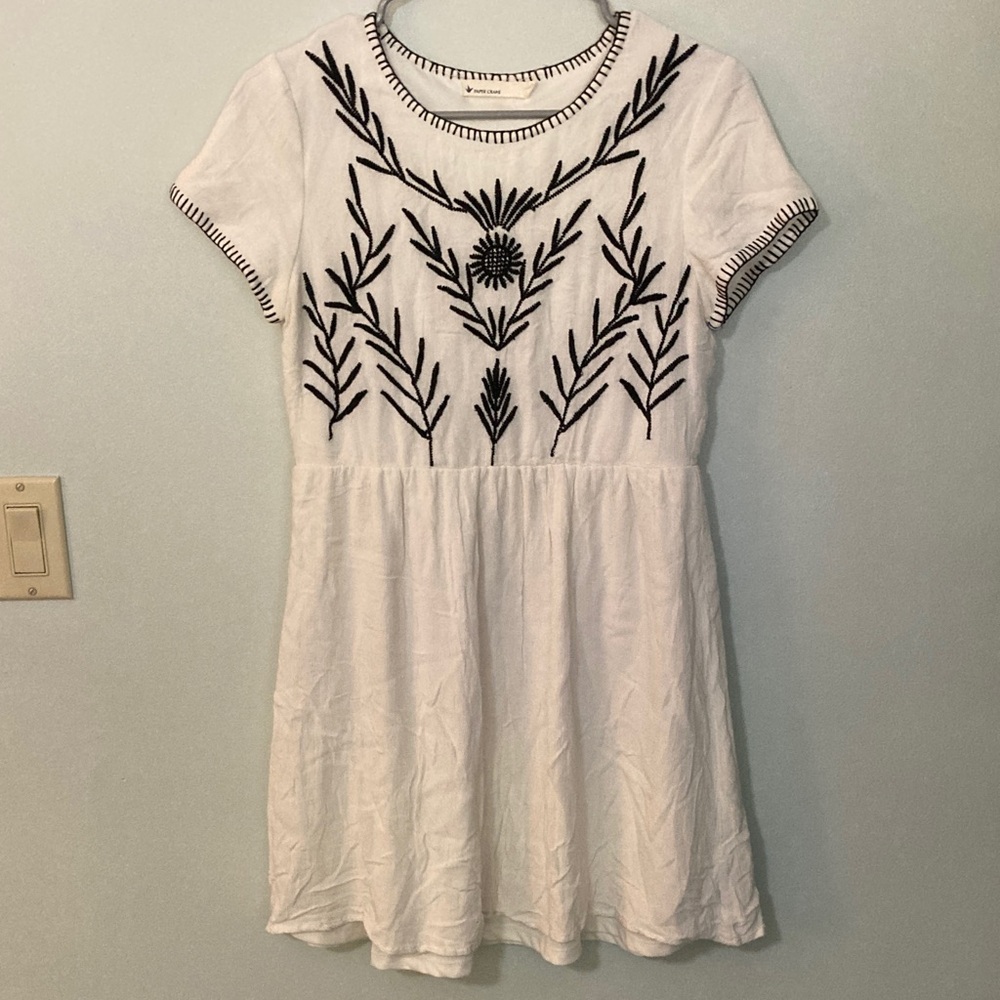 Paper Crane Embroidered Dress